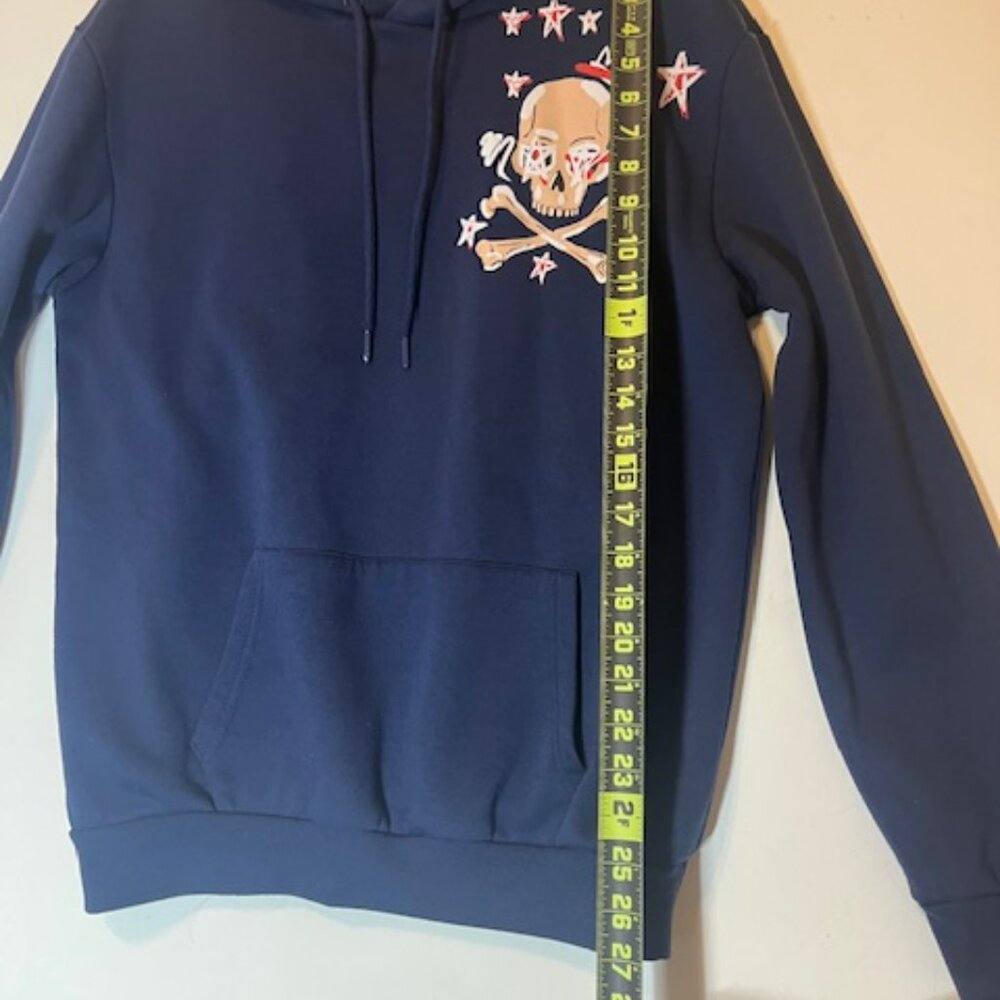 Reason Brand May the Bridges I Burn Light the Way Navy Skull Hoodie Sz M - Picture 5 of 8
